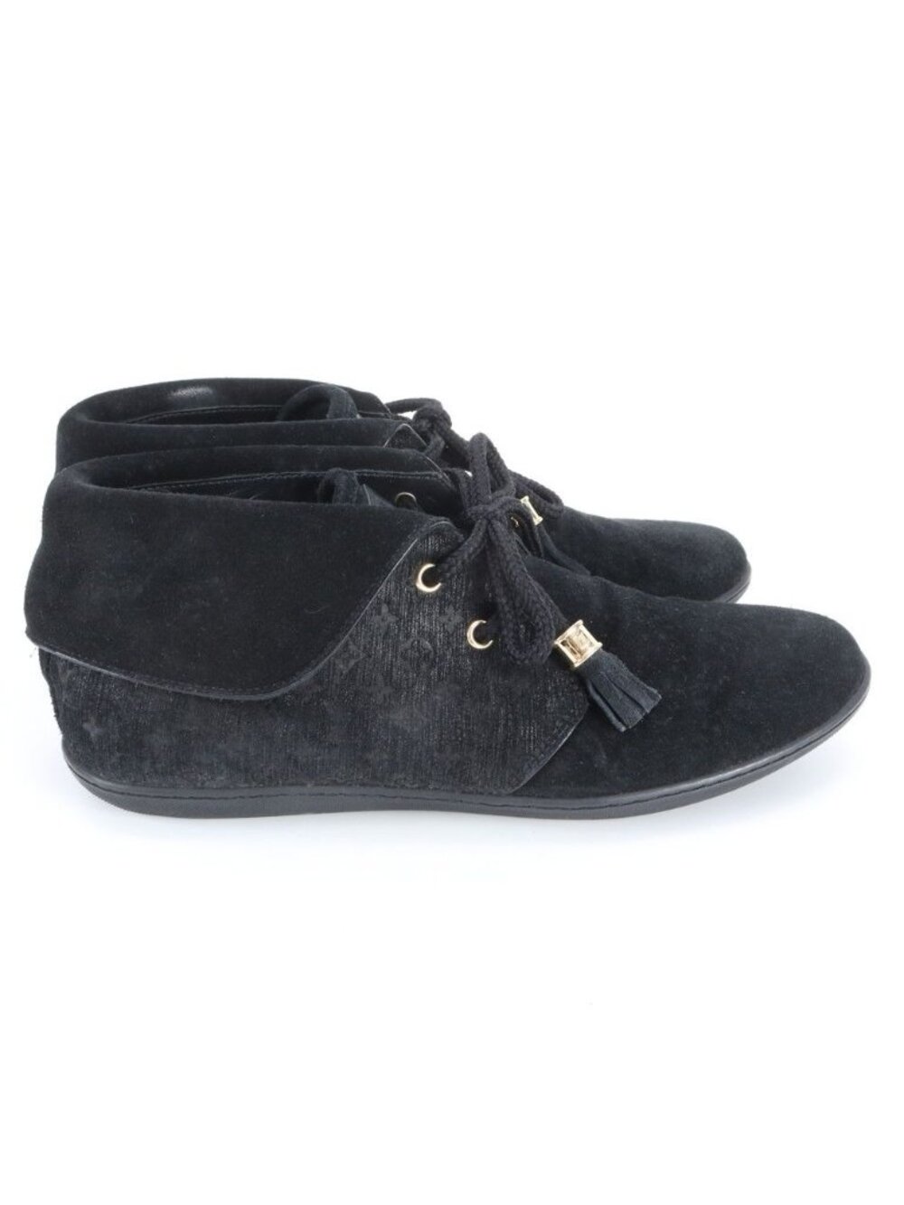 Louis Vuitton Monogram 36.5 Sneakers Lace Up Shoes Black - Picture 3 of 10